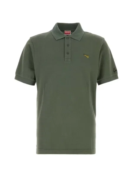 Tricou polo Kenzo cu dungi de tigru verde