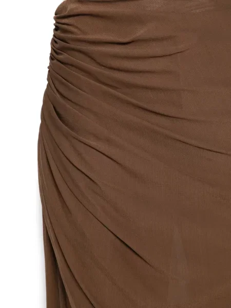 Pantaloni Giuseppe Di Morabito cu volane drapate maro