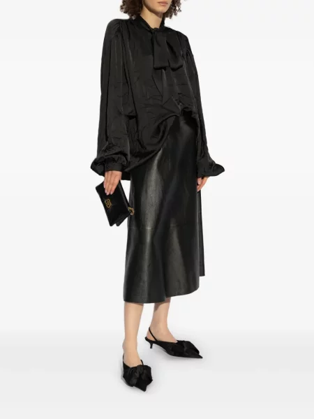 Gulerat cămașă Balenciaga cu funde negru
