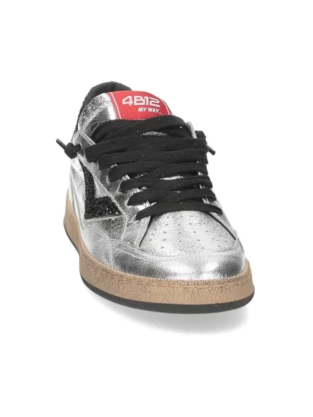 Sneakersy 4b12 skórzane szare