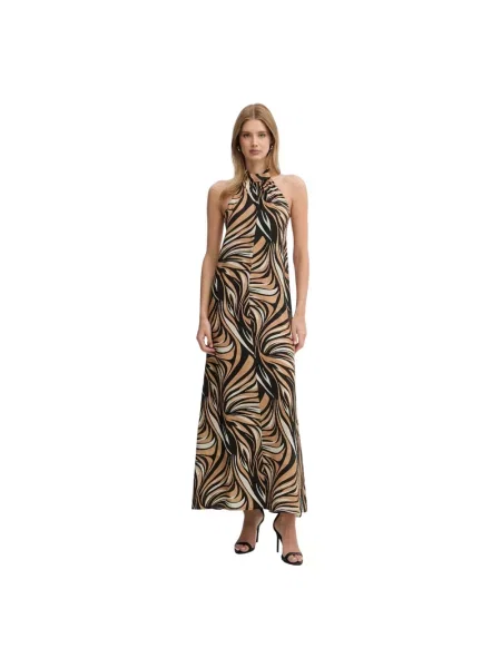 Lniana sukienka lniana Twinset z nadrukiem