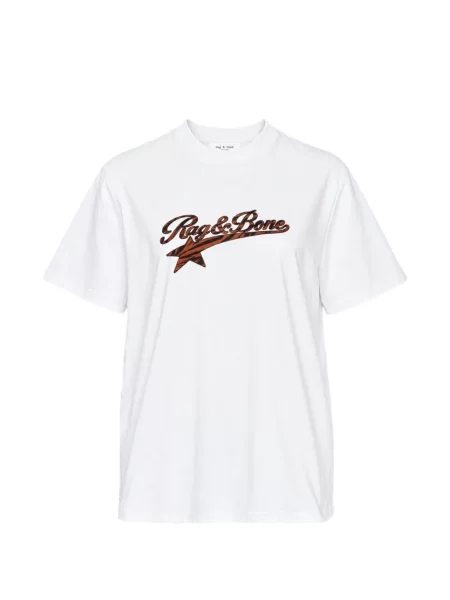 Tricou Rag & Bone cu imagine alb
