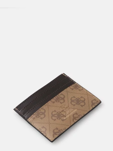 Шкіряний гаманець Guess бежевий