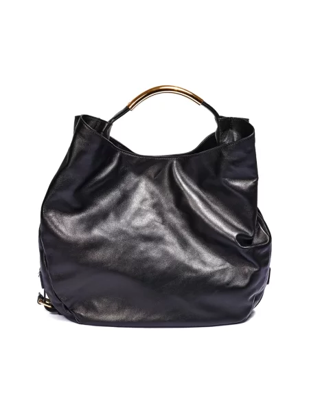 Torebka skórzana Moschino skórzana czarna