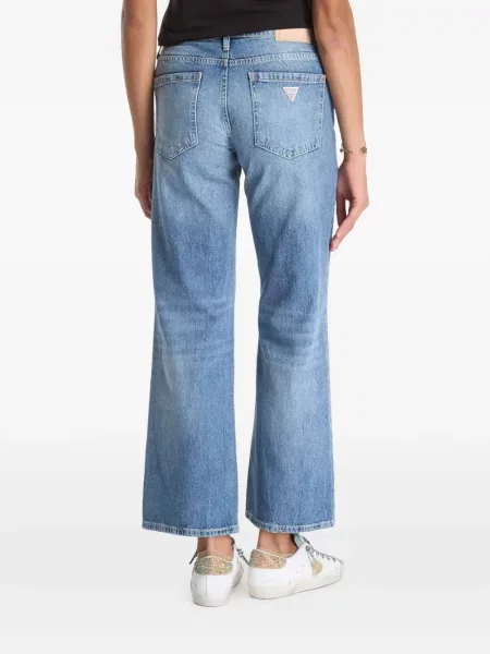 Široké džíny Guess s oděrkami modré