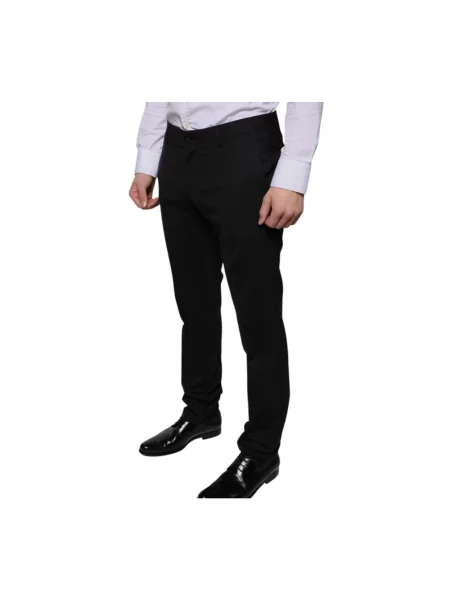 Skinny spodnie Dolce And Gabbana wełniane czarne