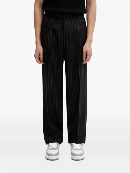 Dungat subțire pantaloni Wacko Maria plisate negru