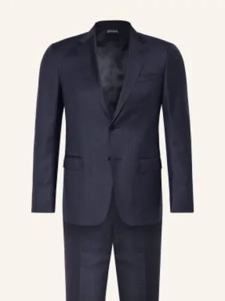 Zegna Oblek Tailored Fit tmavě modrá