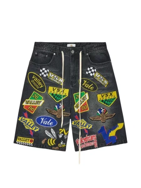 Pantaloni scurți din denim Vale negru