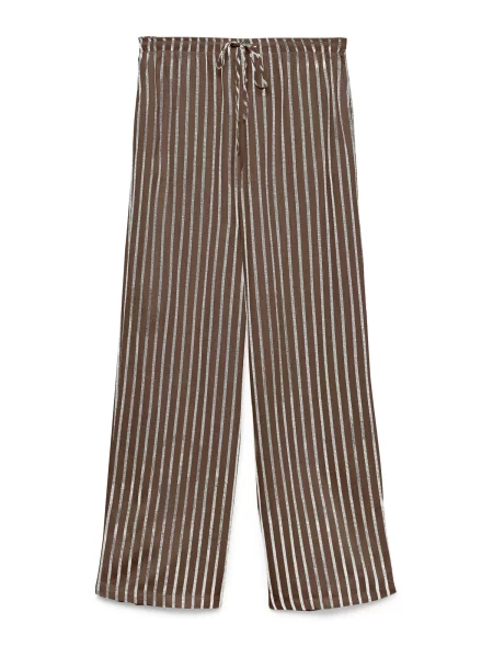 VERO MODA Pantaloni VMRosie ciocolatiu alb
