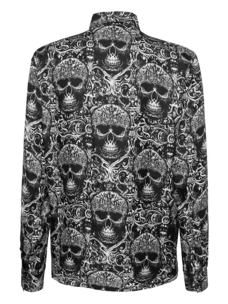 Риза Philipp Plein с принт черно