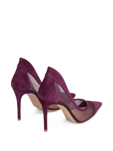 Pantofi cu toc Gianvito Rossi din piele de căprioară violet