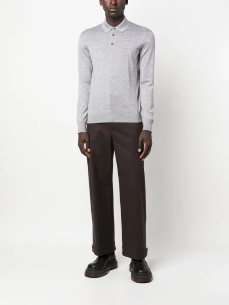 Šilkinė polo marškinėliai Zegna pilka