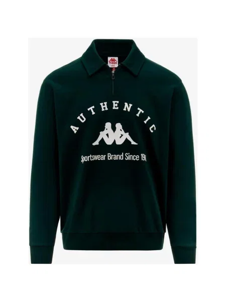 Bluza damska Kappa Auth Kontemporary Half Zip zielona S biała