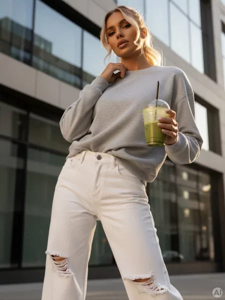 Bluza GLAMFLAIR jasnoszara Dstreet