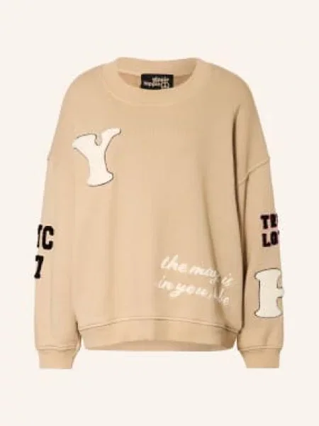 Yippie Hippie Mikina Oversized světle hnědá / režná růžová