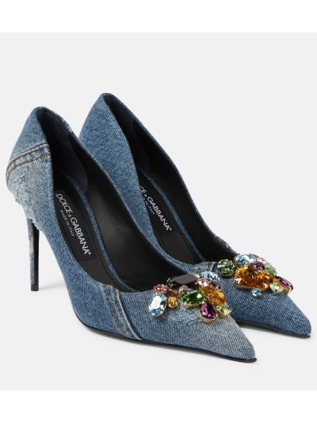 Pantofi cu toc Dolce&gabbana de cristal albastru