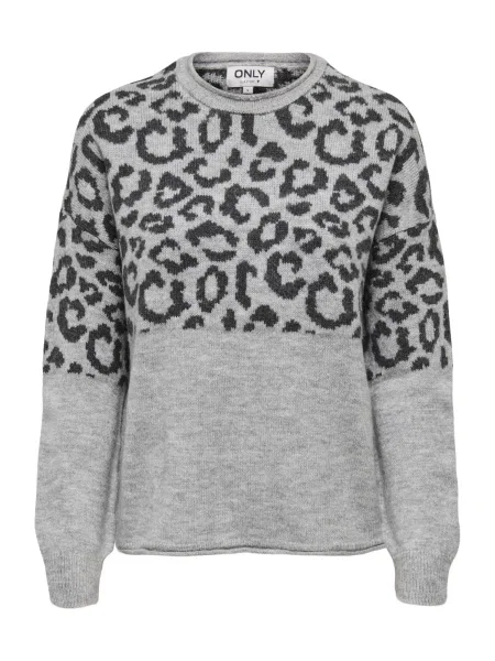 ONLY Pulover ONLJADE pegasto siva črna