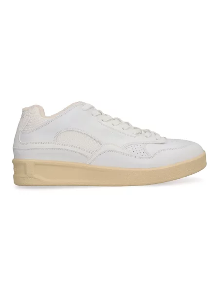 Sneakersy Jil Sander skórzane z nadrukiem białe