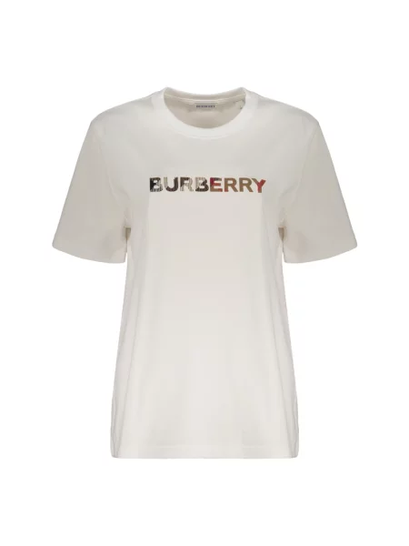 Krótka koszulka Burberry z krótkim rękawem biała