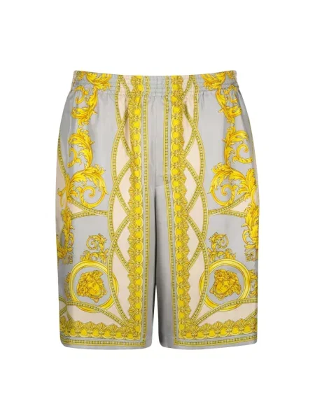 Szorty Versace z nadrukiem z twillu żółte