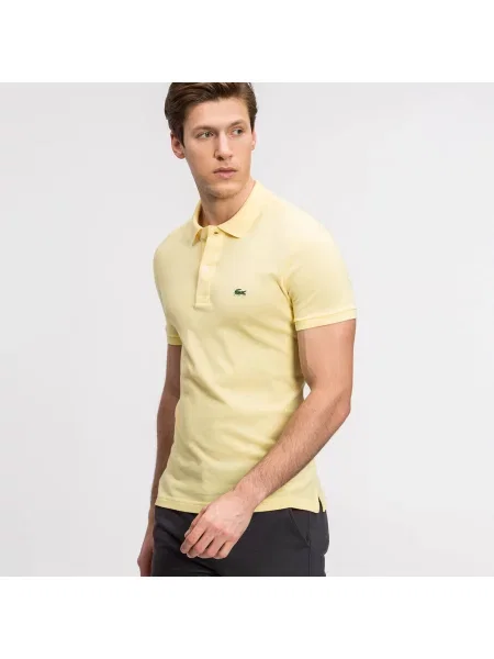Lacoste Koszulka Polo Slim Fit Petit Piqué żółta