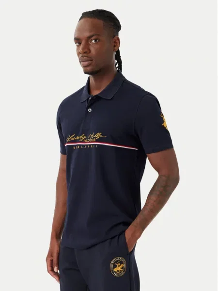 Beverly Hills Polo Club Тениска с яка и Тъмносин