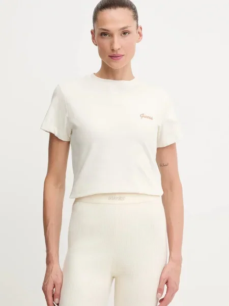 Тениска Guess ALBA дамска бежово