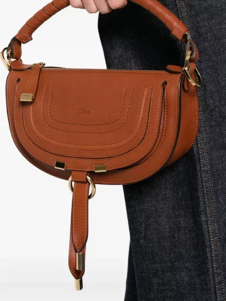 Geanta de piele Chloé Marcie din piele maro