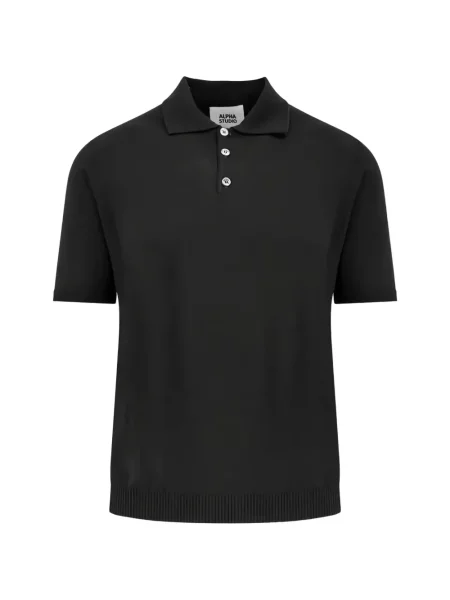 Scurt tricou polo Alpha Studio negru
