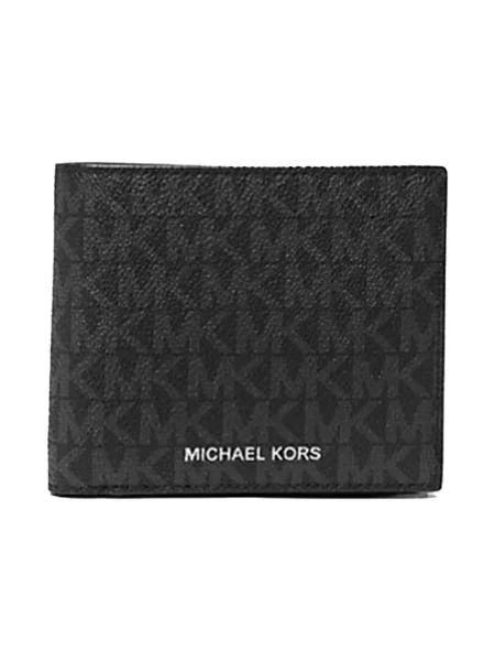 Portfel z detal z logo Michael Kors czarny