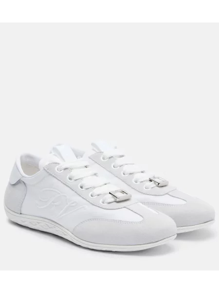 Sneakerși Roger Vivier din piele de căprioară alb