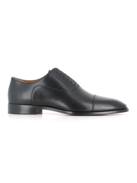 Półbuty Christian Louboutin skórzane bez obcasa czarne