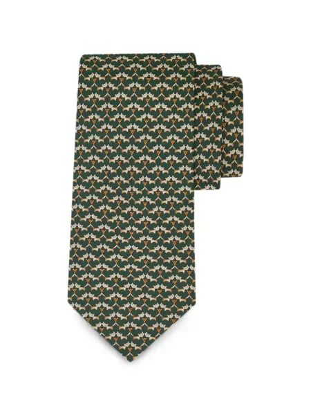 Cravată Ferragamo cu imagine verde