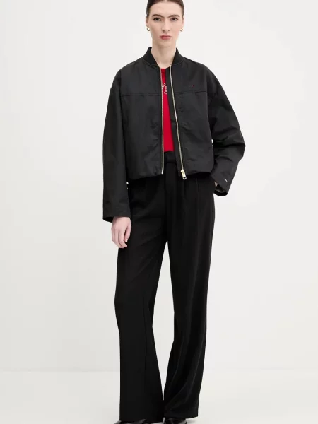 Tommy Hilfiger kurtka bomber przejściowa oversize czarny