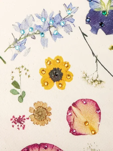 Blugi Nahmias cu model floral cu mărgele