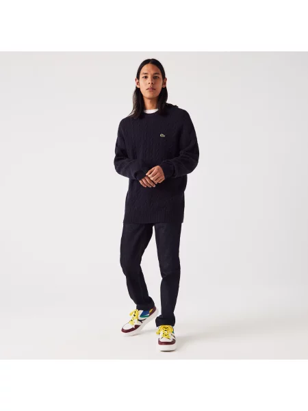 Lacoste Sweter Lacoste granatowy