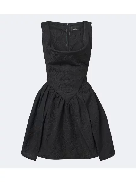 Rochie Vivienne Westwood cu model floral din jacard negru