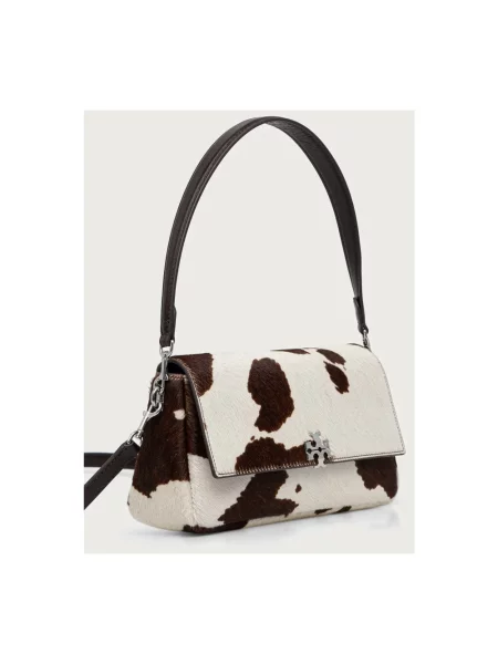 Tory Burch torebka crossbody skórzana Charlie brązowa