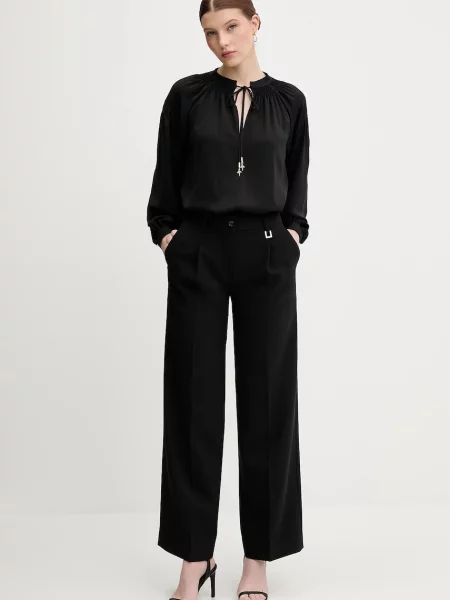 Joop! spodnie proste high waist czarny