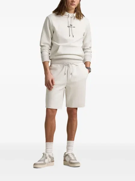 Pletene sportske kratke hlače Polo Ralph Lauren s printom bijela