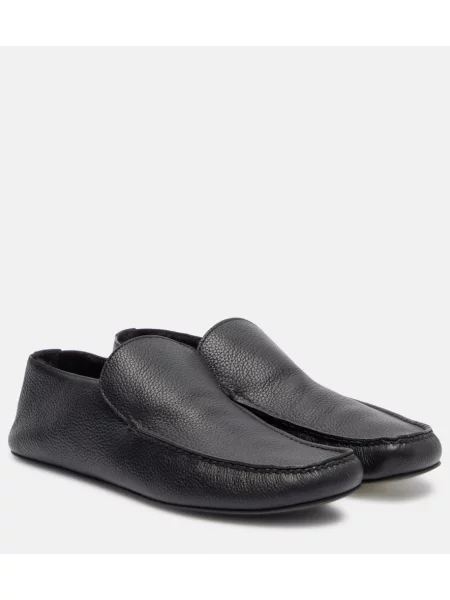 Pantofi loafer The Row din piele negru