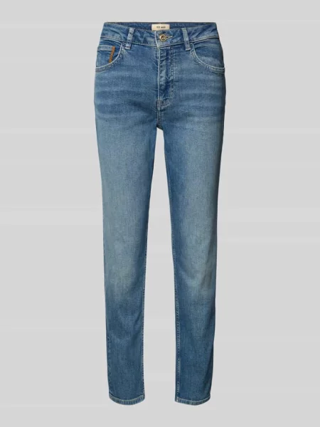 Jeansy o kroju slim fit z wpuszczanymi Model Asya Jentra' Mos Mosh granatowe
