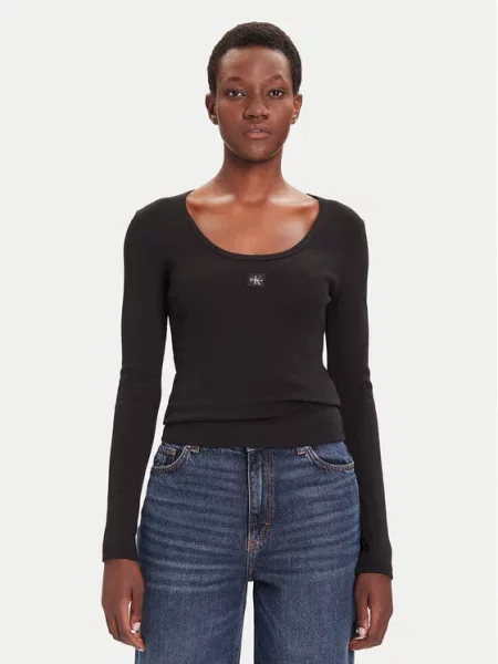 Τζιν πουκάμισο Calvin Klein Jeans μαύρο