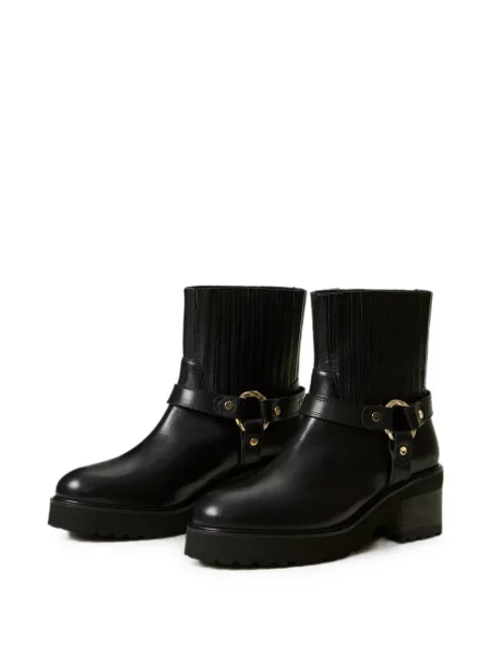 Scurt botine Twinset din piele negru