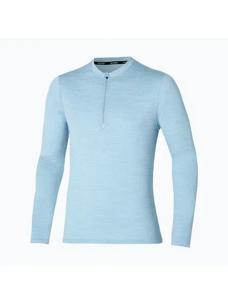 Férfi Mizuno Impulse Core Half Zip gleccser tó futó hosszú ujjú futócipő. Méret: S kék