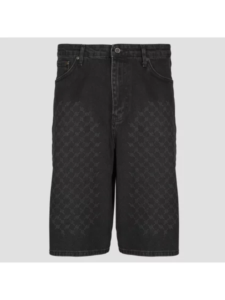 Pantaloni scurți din denim Daily Paper negru