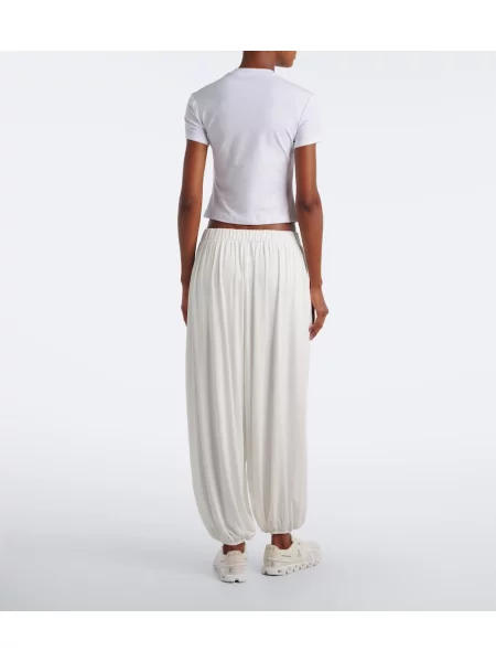 Pantaloni Norba din jerseu alb