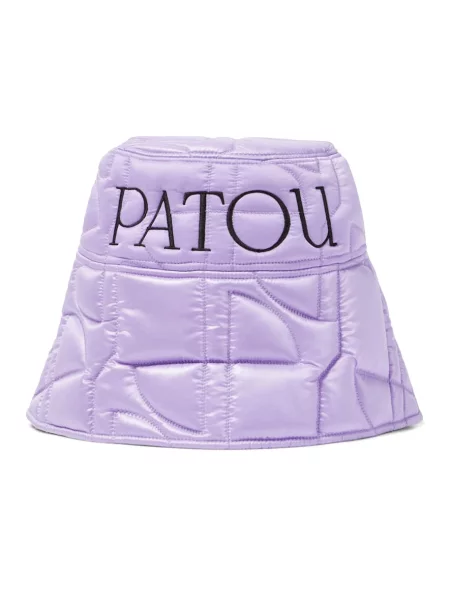 Satynowy pikowany kapelusz Patou fioletowy
