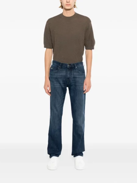 Blugi drepți Emporio Armani albastru
